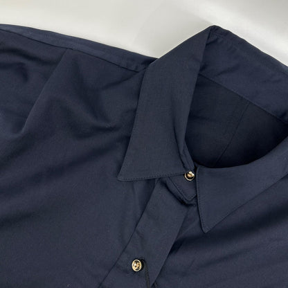 Loungedress ラウンジドレス ネイビー 金釦 長袖シャツ トップス