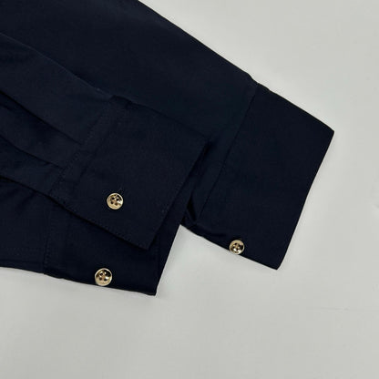 Loungedress ラウンジドレス ネイビー 金釦 長袖シャツ トップス
