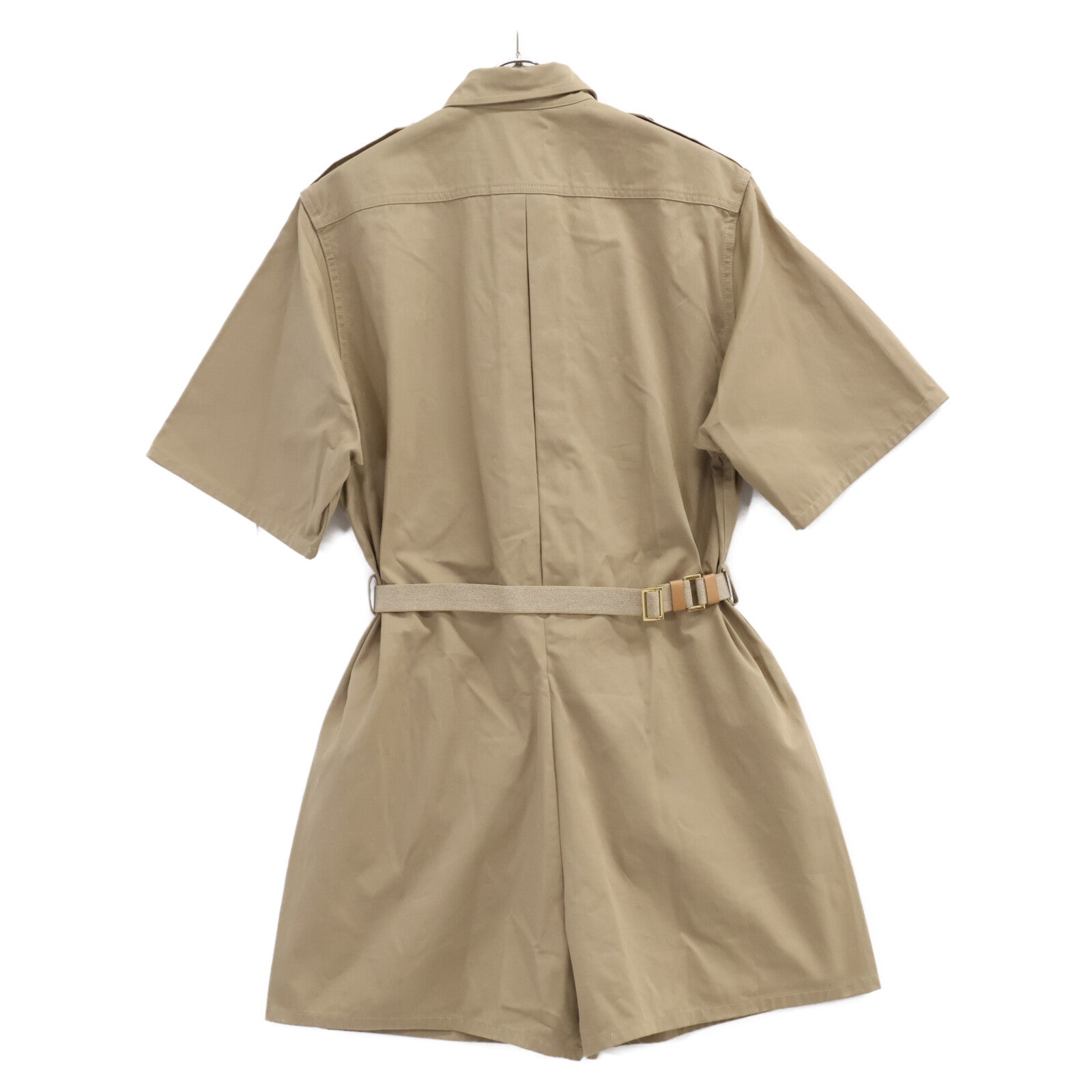 PRADA プラダ 【新品同様/国内正規/23年製】P293HT Cotton Jumpsuit トライアングルロゴベルト付 ジャンプスーツ オーバーオール オールインワン