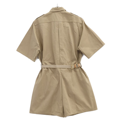 PRADA プラダ 【新品同様/国内正規/23年製】P293HT Cotton Jumpsuit トライアングルロゴベルト付 ジャンプスーツ オーバーオール オールインワン