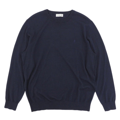 MACKINTOSH LONDON マッキントッシュロンドン 美品 14ゲージ ウォッシャブル クルーネック ニット ウール トップス メンズ ネイビー LL トップス