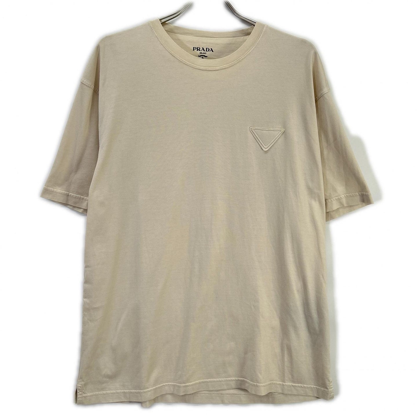 PRADA プラダ 23SS UJN852 ベージュ系 トライアングルロゴ Tシャツ トップス