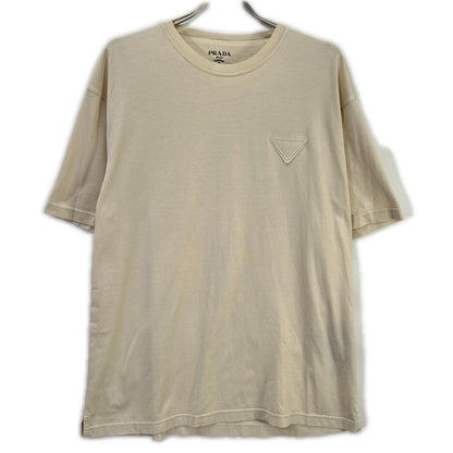 PRADA プラダ 23SS UJN852 ベージュ系 トライアングルロゴ Tシャツ トップス