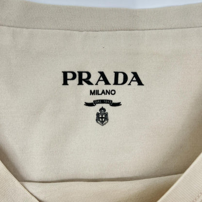 PRADA プラダ 23SS UJN852 ベージュ系 トライアングルロゴ Tシャツ トップス