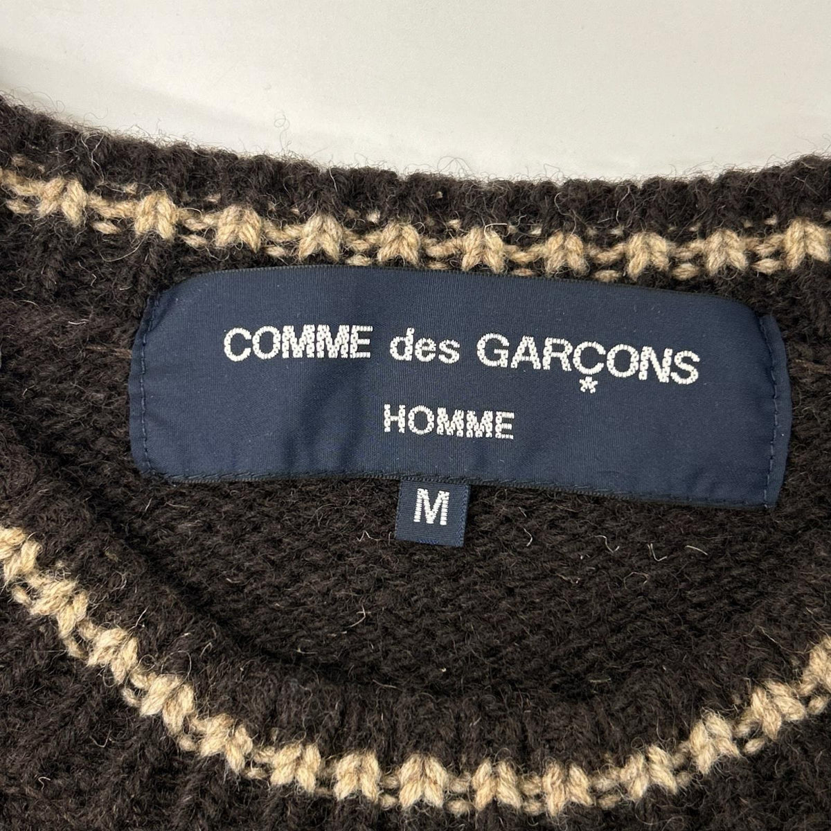 COMMEdesGARCONS HOMME コムデギャルソンオム AD2004　ブラウン クルーネック ニット トップス