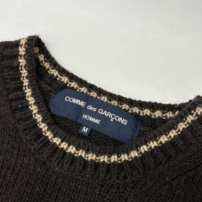 COMMEdesGARCONS HOMME コムデギャルソンオム AD2004　ブラウン クルーネック ニット トップス