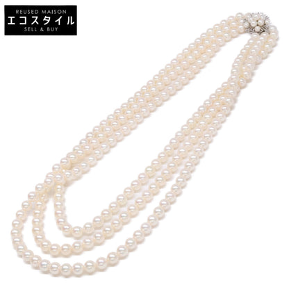 mikimoto ミキモト K14WG 7.0mm-7.5㎜ 3連パール ネックレス