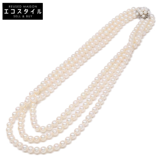 mikimoto ミキモト K14WG 7.0mm-7.5ｍｍ 3連パール ネックレス
