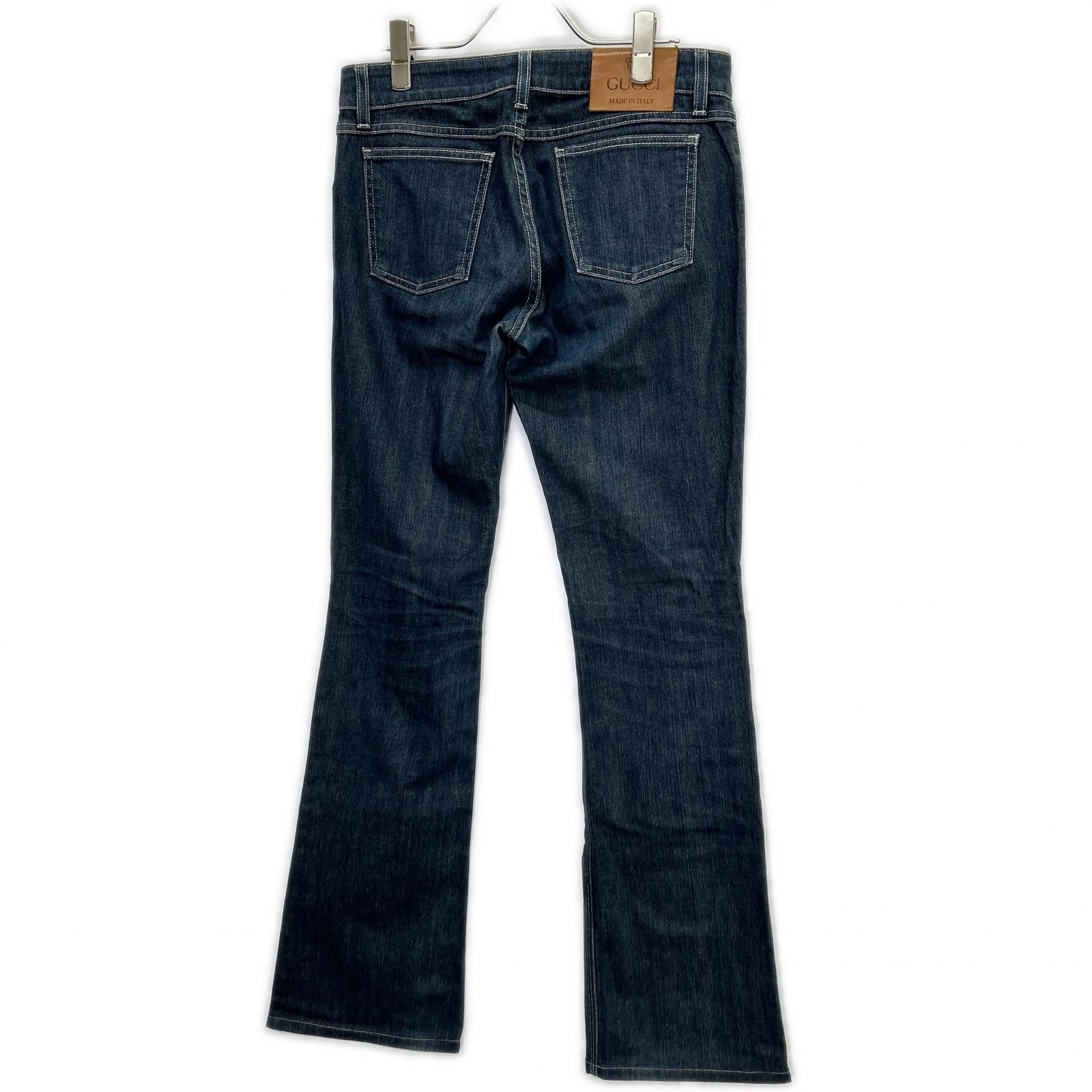 GUCCI グッチ 166643 インディゴ デニムパンツ　2006年　フレア ボトムス