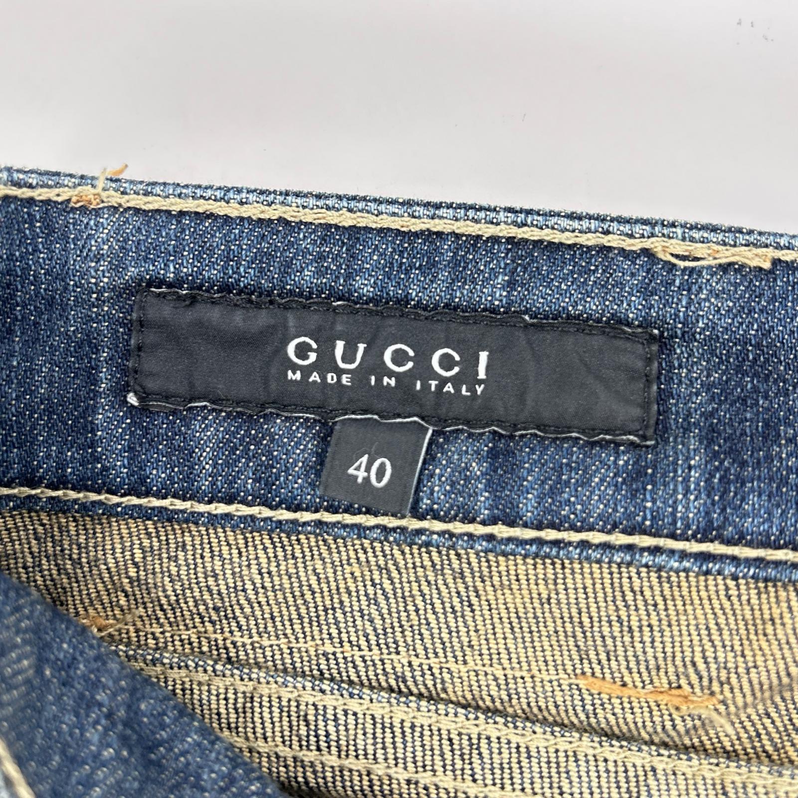 GUCCI グッチ 166643 インディゴ デニムパンツ　2006年　フレア ボトムス