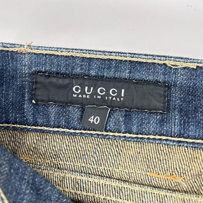 GUCCI グッチ 166643 インディゴ デニムパンツ　2006年　フレア ボトムス