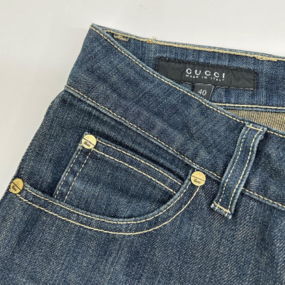 GUCCI グッチ 166643 インディゴ デニムパンツ　2006年　フレア ボトムス