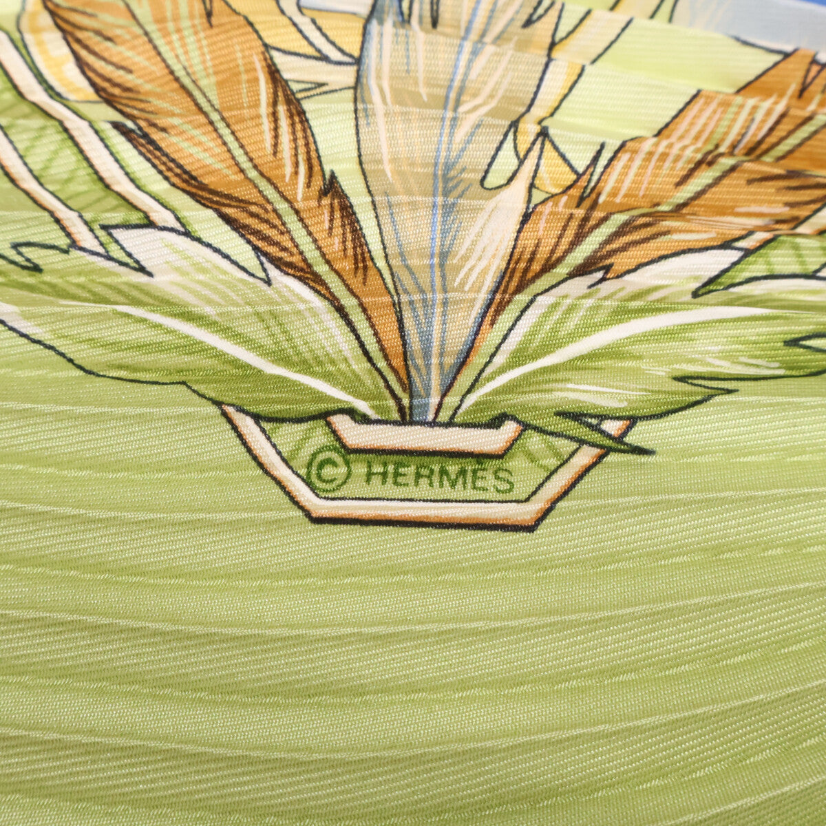 HERMES エルメス 【美品】Amazonia アマゾニア シルク プリーツ カレ スカーフ