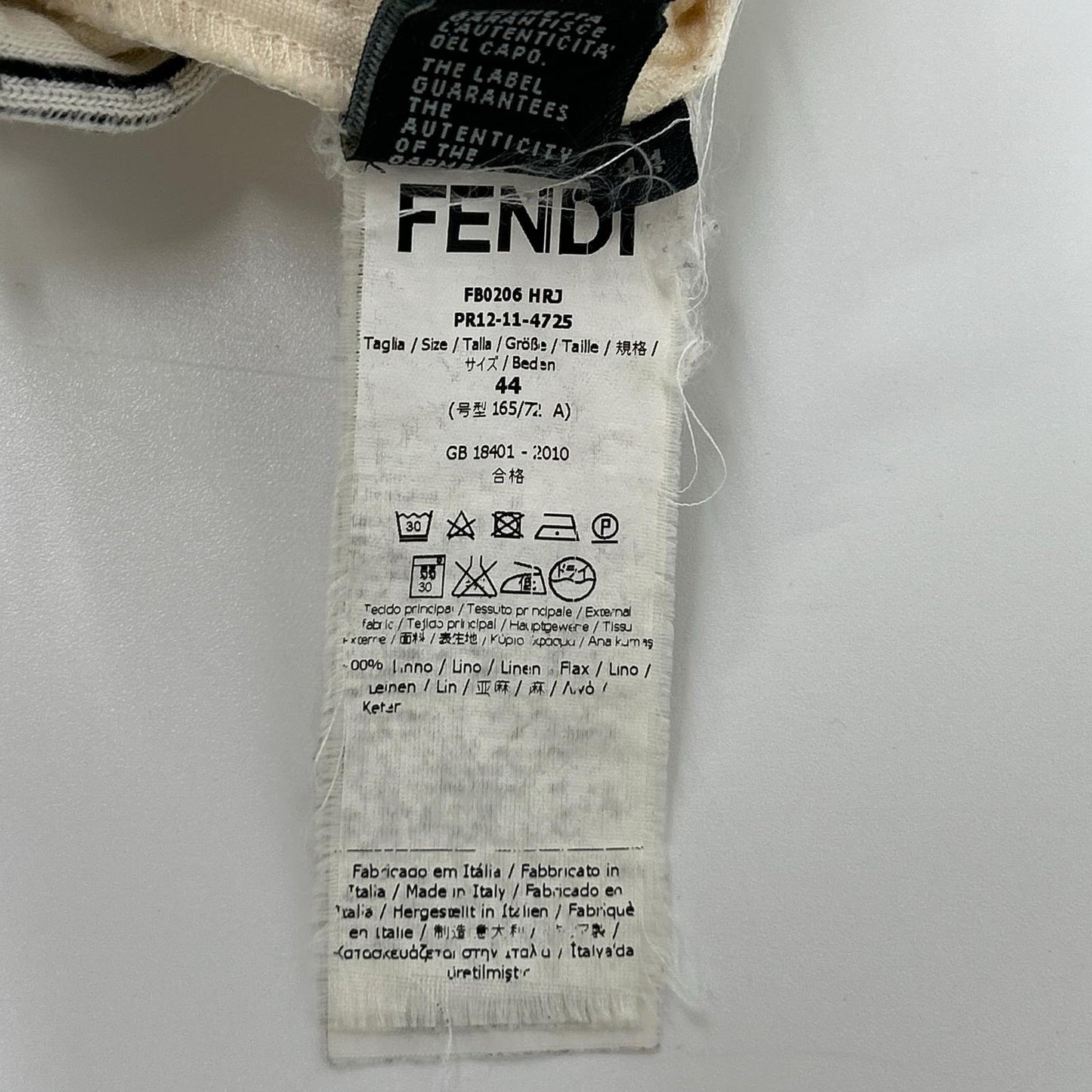 FENDI フェンディ 12年製 アイボリー リネン パンツ ボトムス