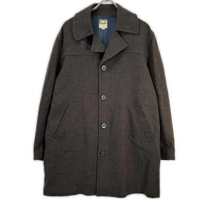 E.Z BY ZEGNA brown lambswool single-button coat coat