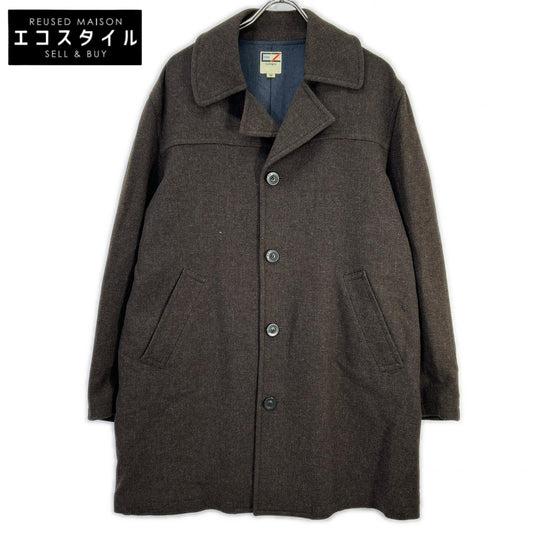 E.Z BY ZEGNA イージーバイゼニア ブラウン ラムウール シングルボタン コート コート