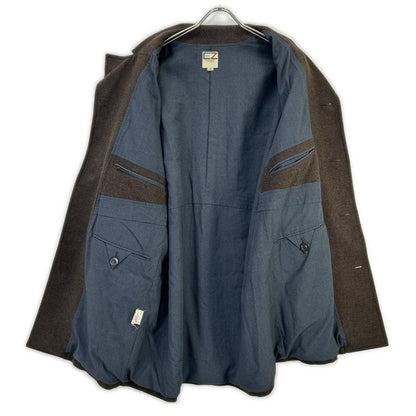 E.Z BY ZEGNA イージーバイゼニア ブラウン ラムウール シングルボタン コート コート