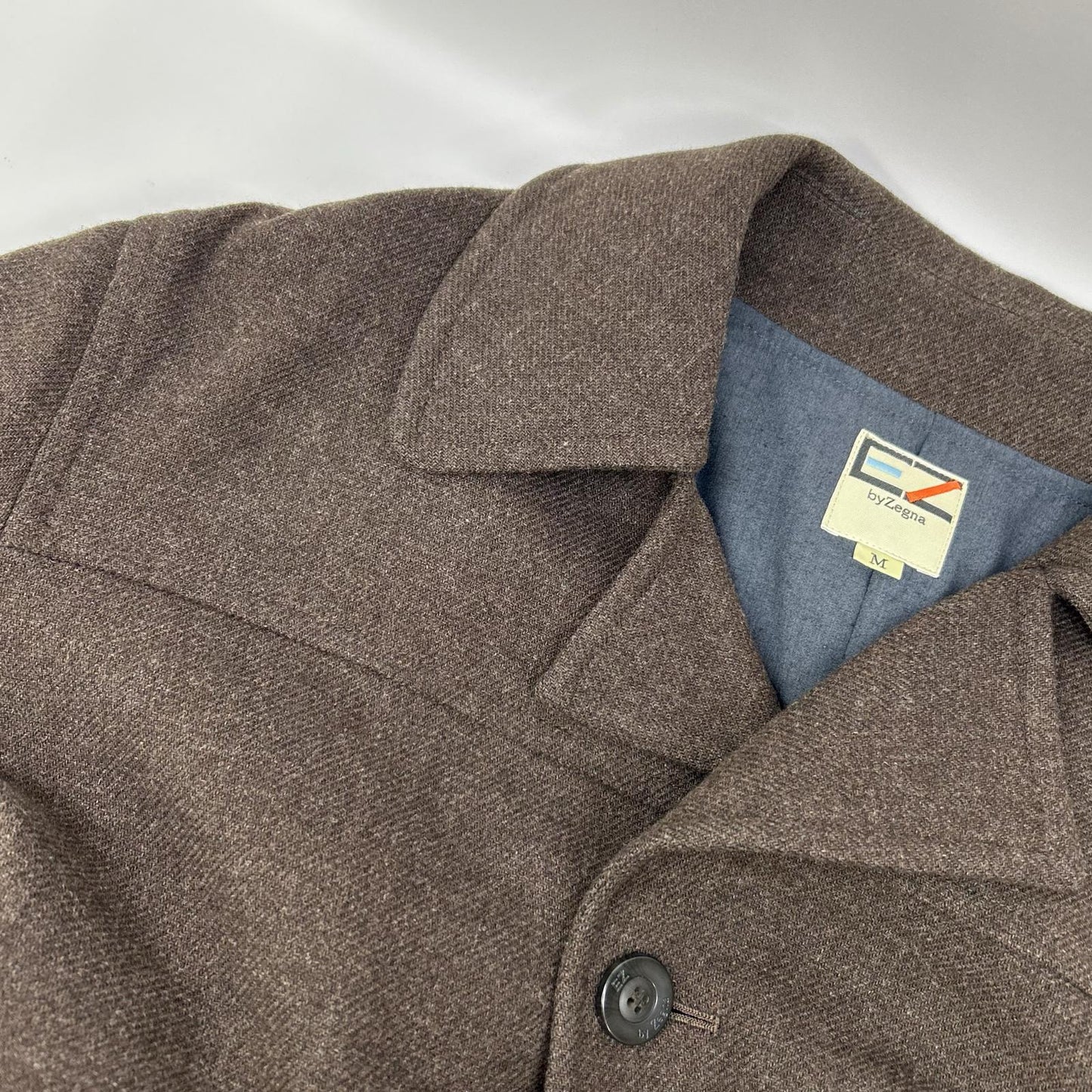 E.Z BY ZEGNA イージーバイゼニア ブラウン ラムウール シングルボタン コート コート
