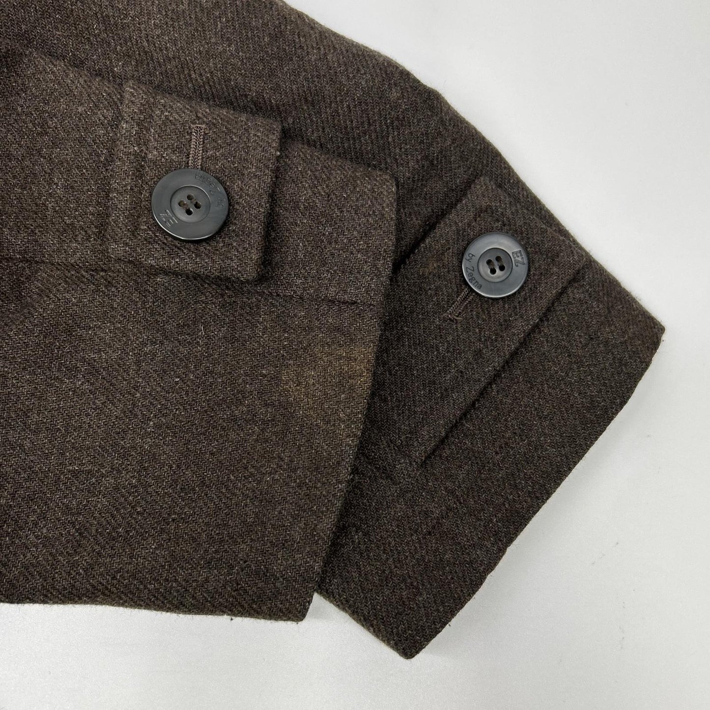 E.Z BY ZEGNA イージーバイゼニア ブラウン ラムウール シングルボタン コート コート