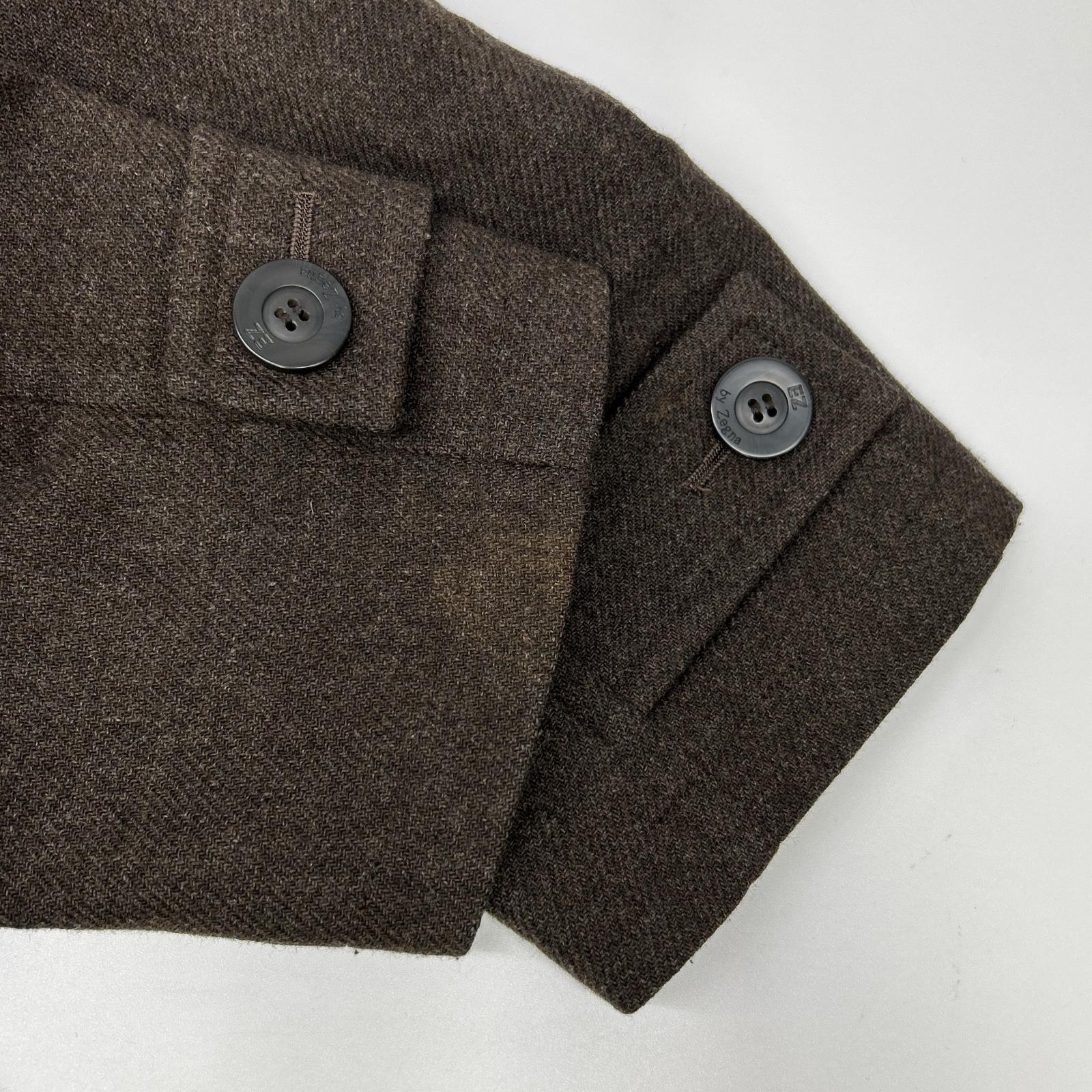 E.Z BY ZEGNA イージーバイゼニア ブラウン ラムウール シングルボタン コート コート