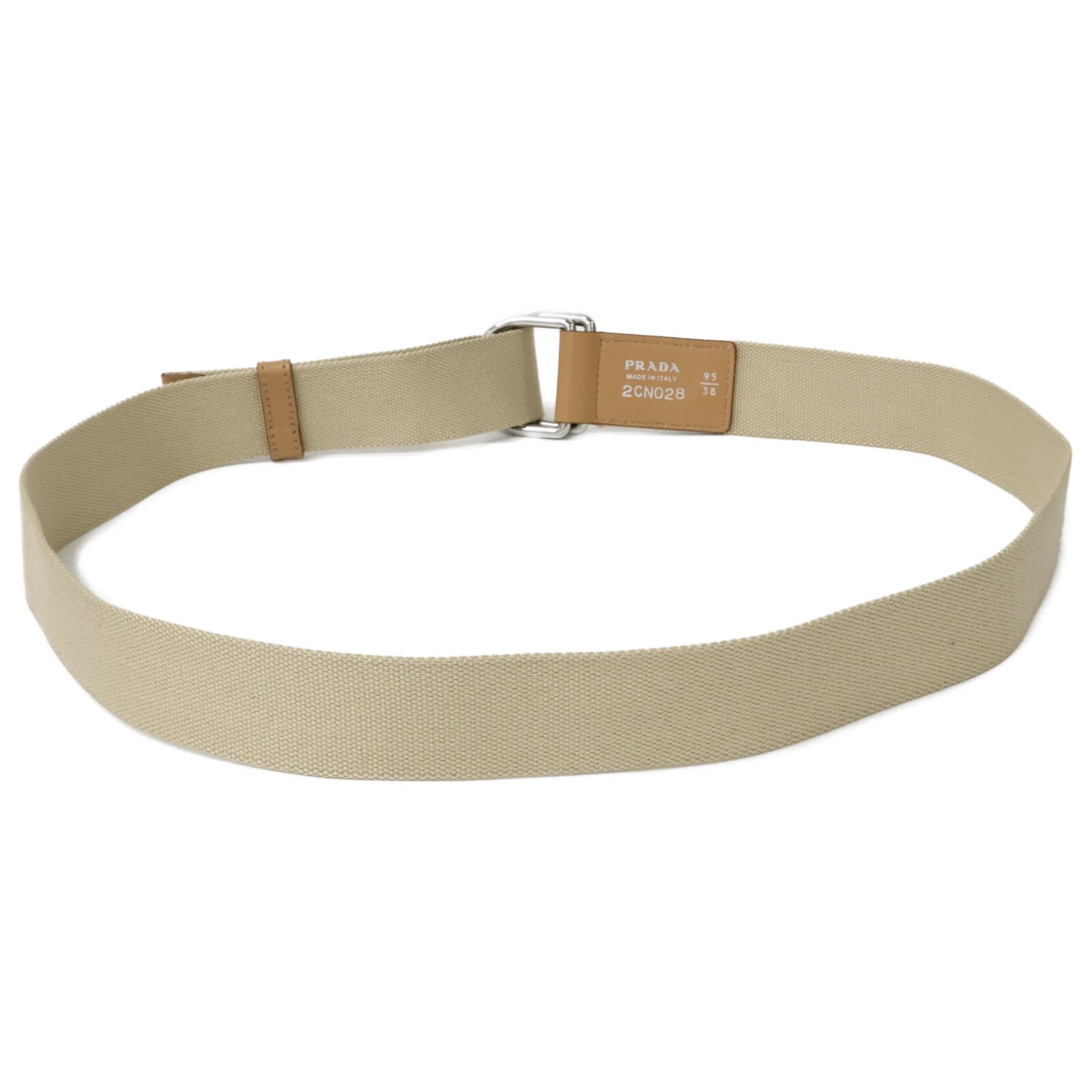 PRADA Prada [Excellent condition] 2CN028 triangle logo plate canvas belt