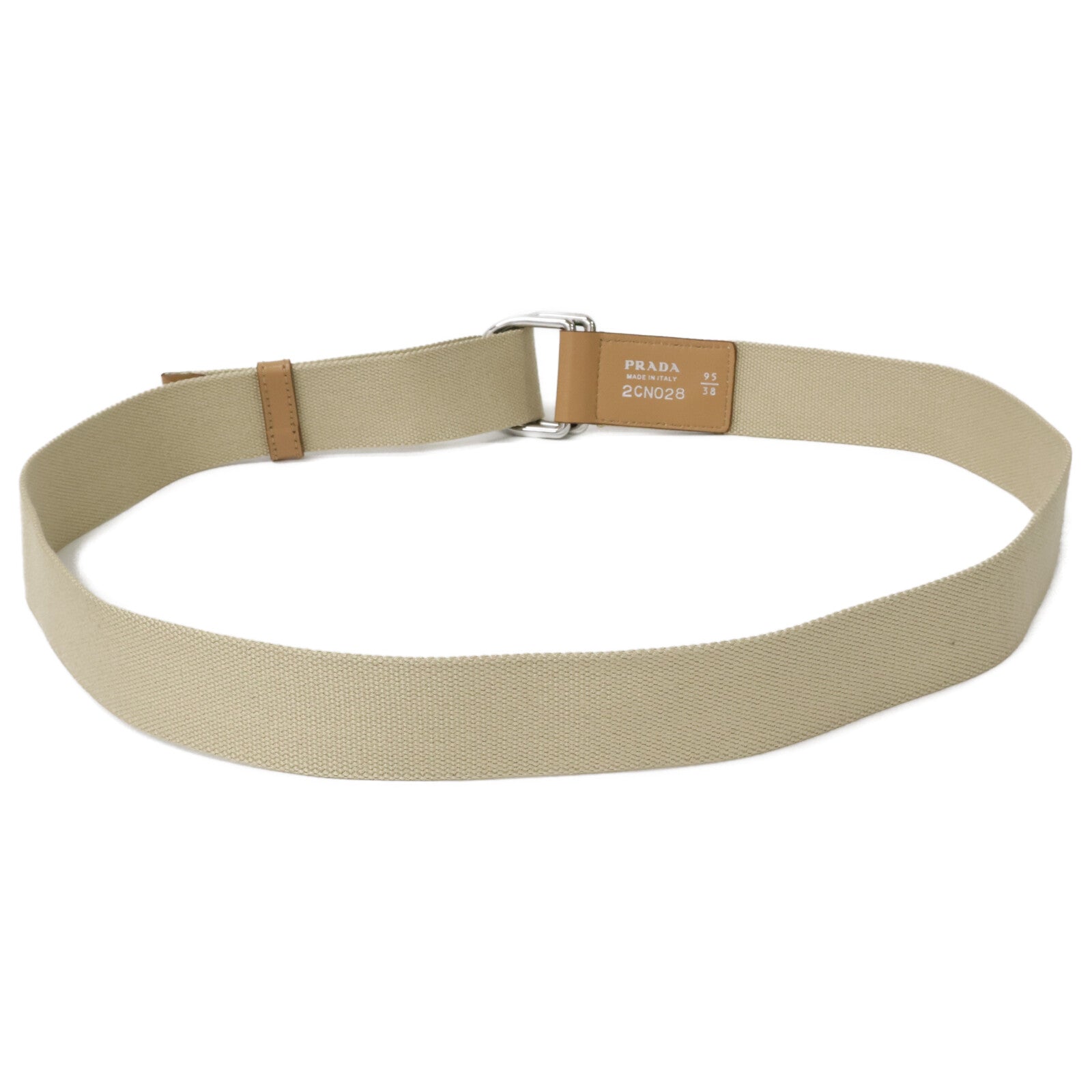 PRADA Prada [Excellent condition] 2CN028 triangle logo plate canvas belt