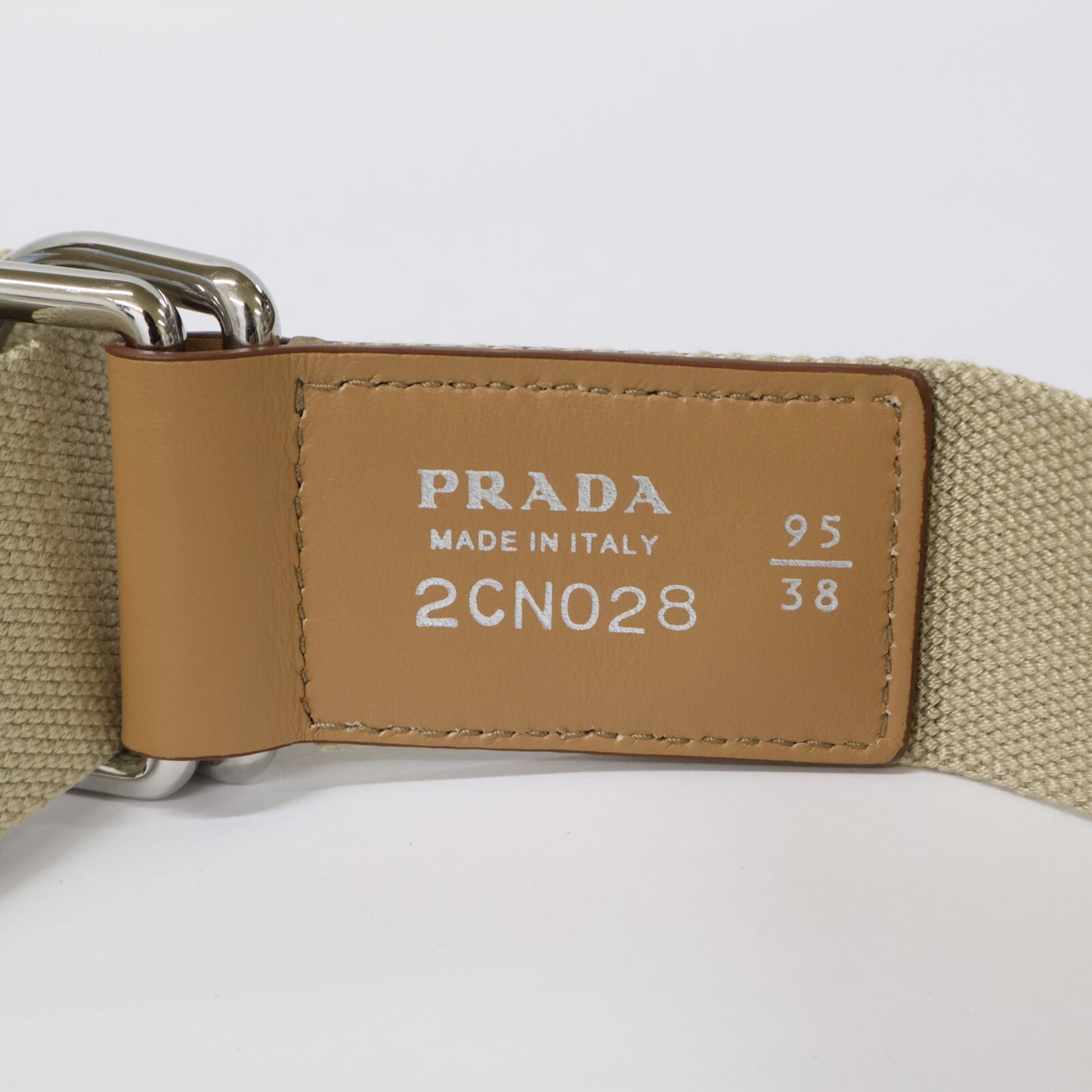 PRADA プラダ 【美品】2CN028 トライアングルロゴプレート キャンバス ベルト
