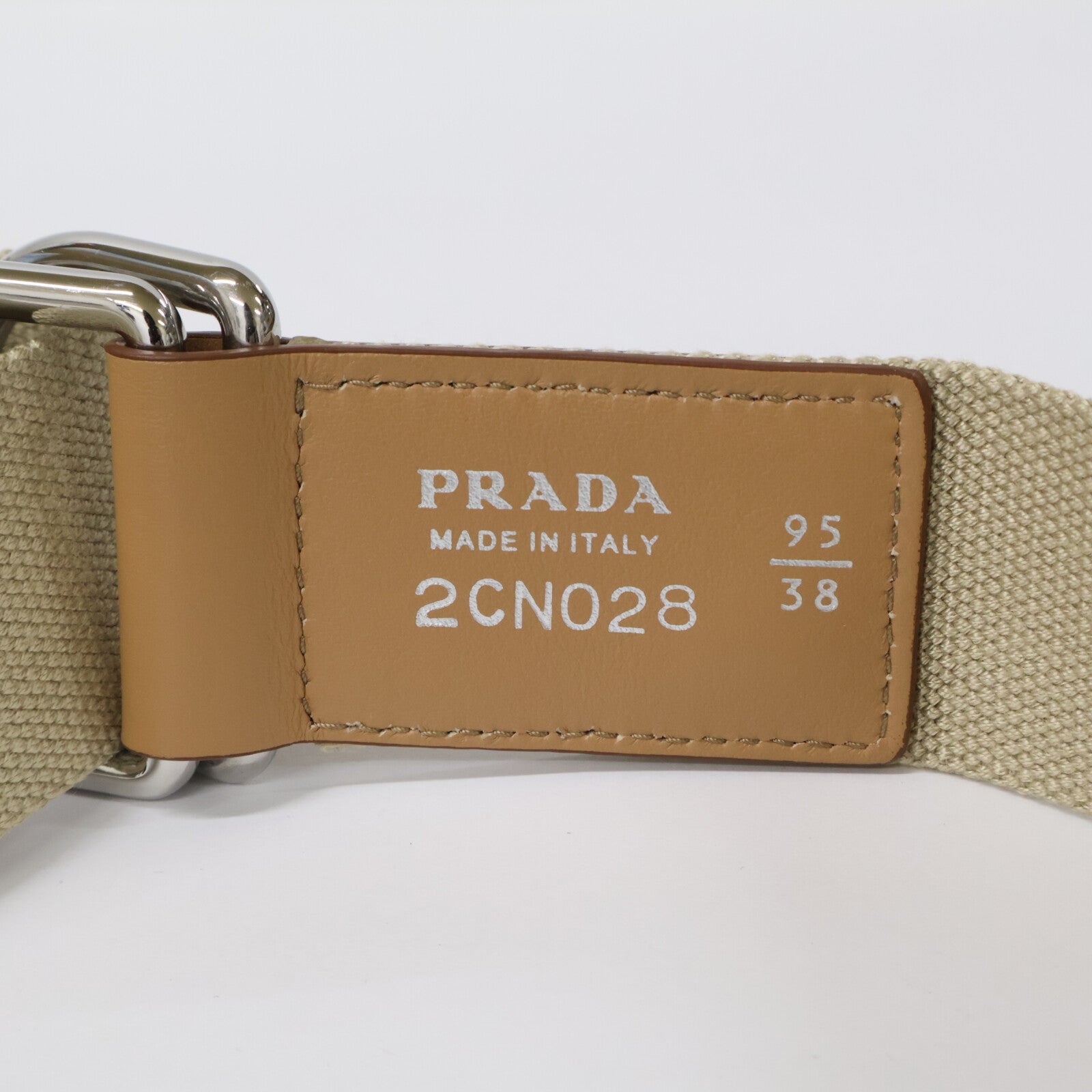 PRADA プラダ 【美品】2CN028 トライアングルロゴプレート キャンバス ベルト