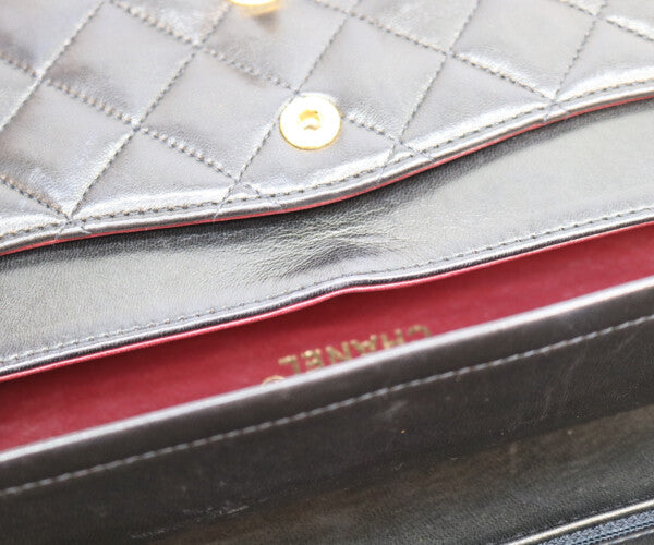 CHANEL シャネル 2番 A01113 黒 ラム ゴールド金具 マトラッセ23 バッグ ショルダーバッグ