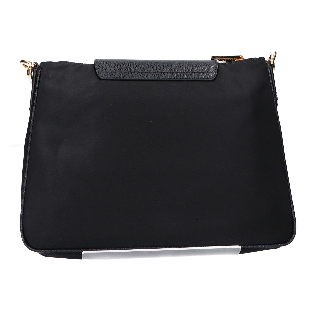 PRADA プラダ 新品同様 1BH933 トライアングルロゴ テスートナイロン x サフィアーノ ショルダーバッグ