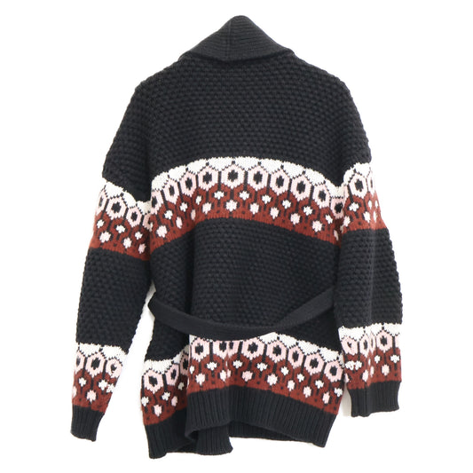CHANEL シャネル 【美品/国内正規/24AW】P77879K11261 ココマーク カシミヤｘシルク ベルト付 ニット ガウンジャケット ジャケット