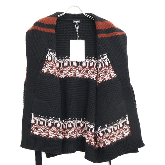 CHANEL シャネル 【美品/国内正規/24AW】P77879K11261 ココマーク カシミヤｘシルク ベルト付 ニット ガウンジャケット ジャケット