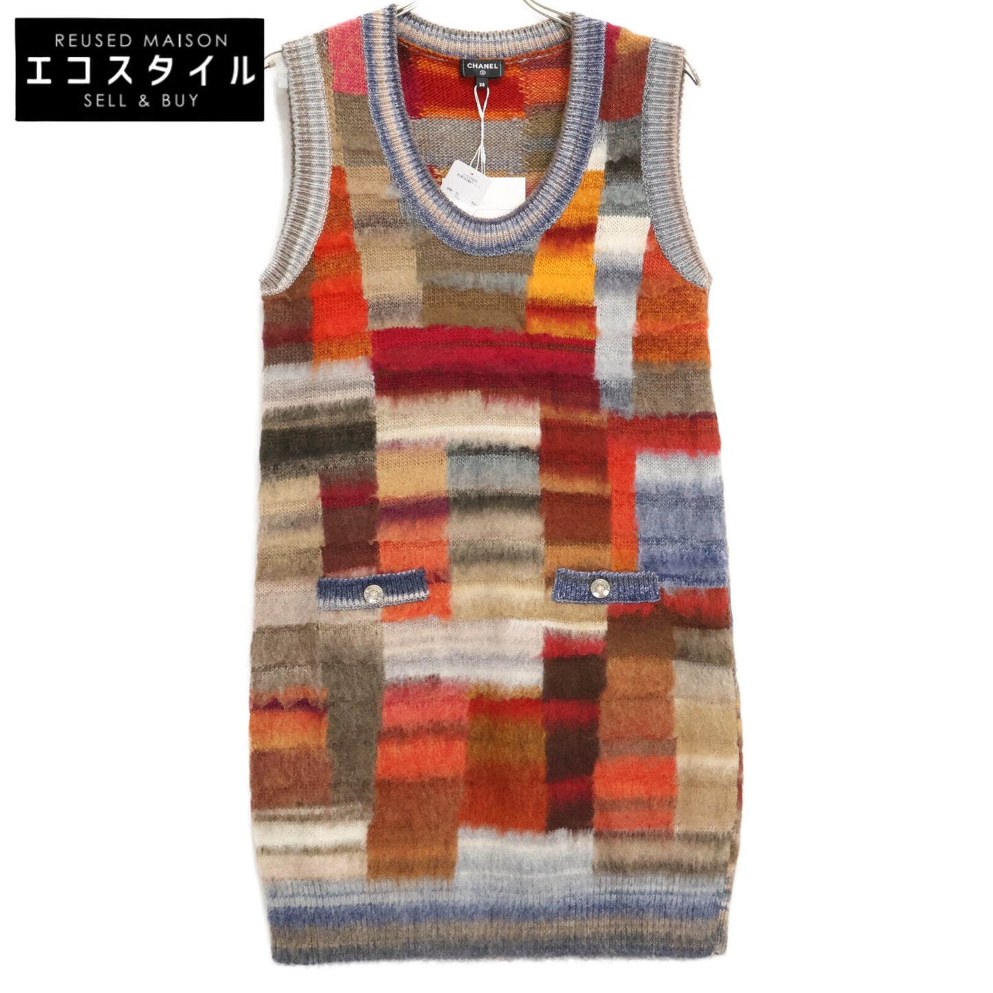 CHANEL [New/Official domestic/24AW] P77597K11215 LOOK48 knit sleeveless dress