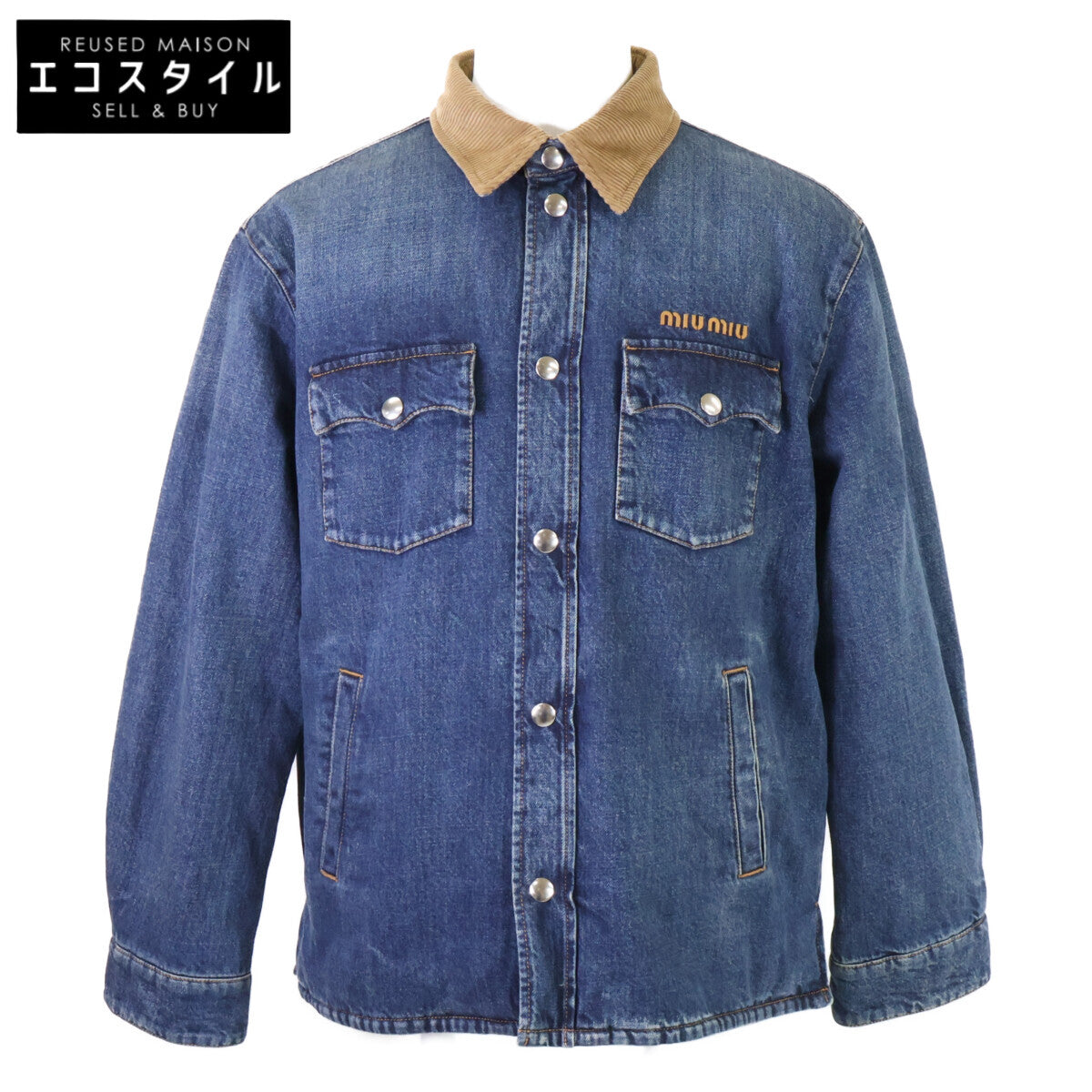 MIUMIU ミュウミュウ 【新品同様/国内正規/24年製】GWB234 Denim Down Jacket デニム ダウンジャケット ジャケット