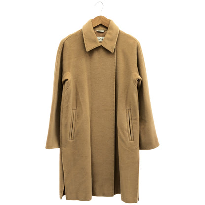 Max Mara マックスマーラ ベージュ カシミヤ混ウール ステンカラーコート トップス
