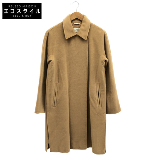 Max Mara マックスマーラ ベージュ カシミヤ混ウール ステンカラーコート トップス