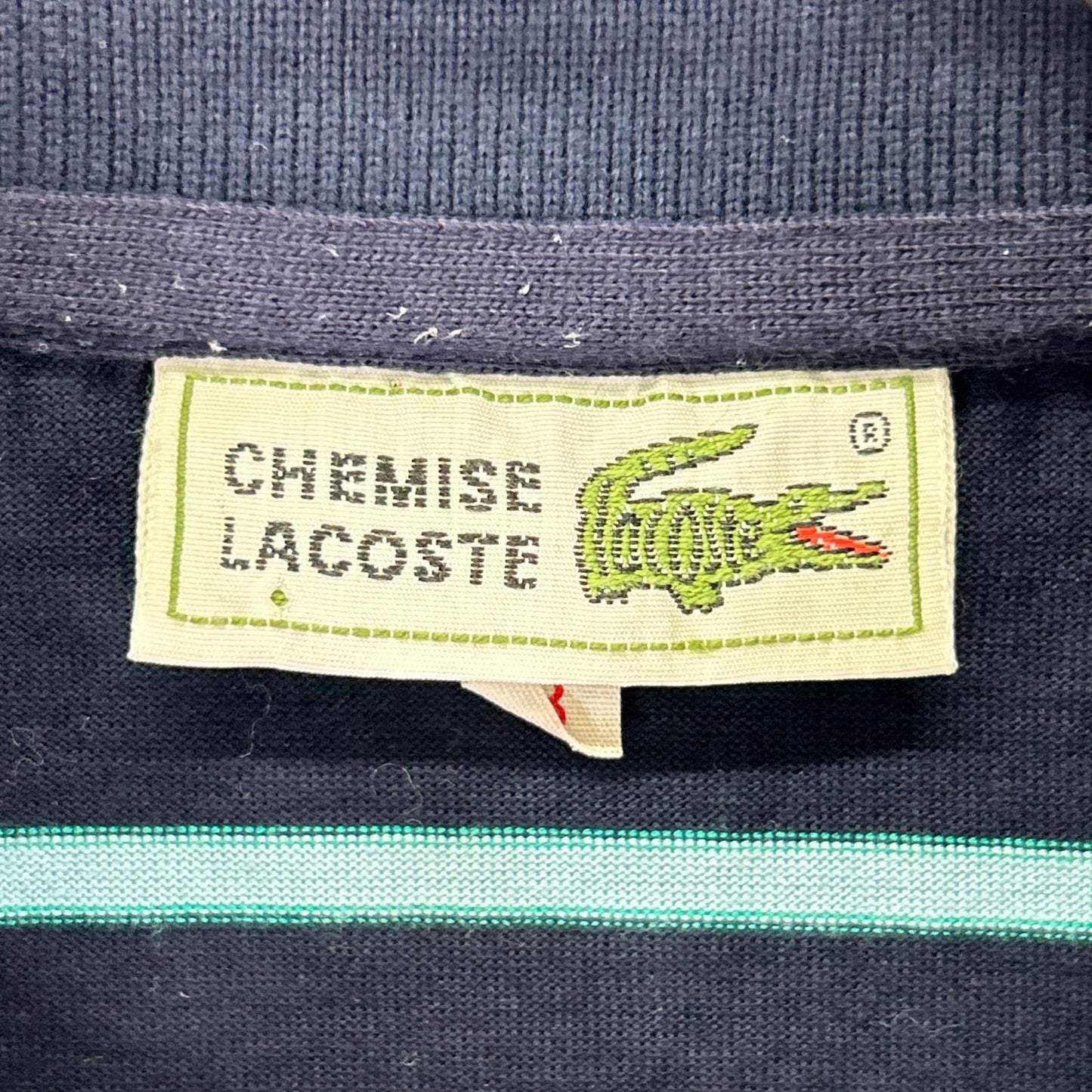 Lacoste ラコステ 1960~90年代 フレラコ ネイビー 長袖 ボーダー ポロシャツ トップス