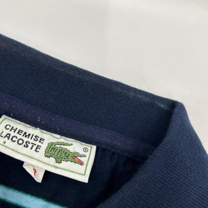 Lacoste ラコステ 1960~90年代 フレラコ ネイビー 長袖 ボーダー ポロシャツ トップス