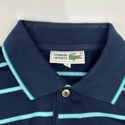 Lacoste ラコステ 1960~90年代 フレラコ ネイビー 長袖 ボーダー ポロシャツ トップス