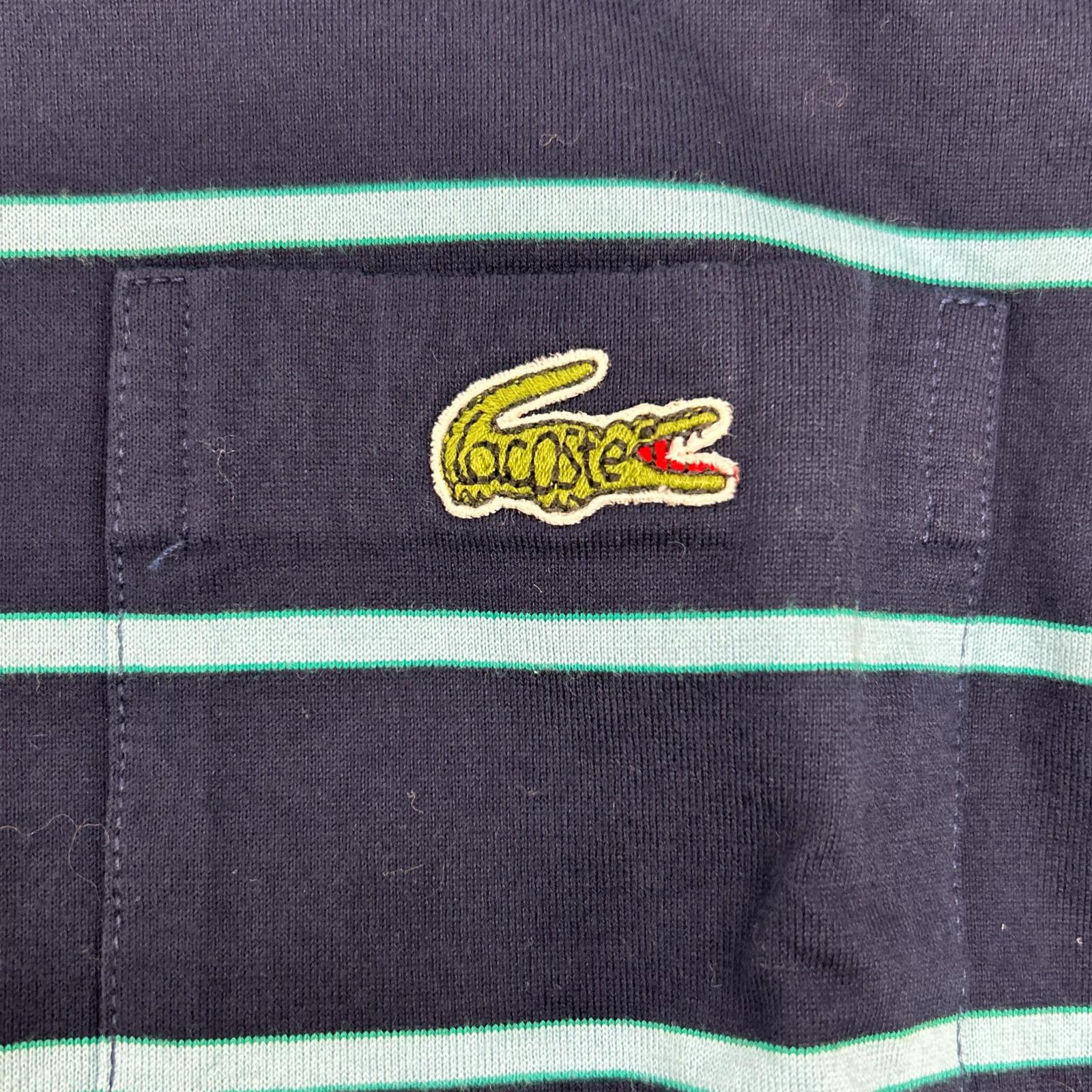 Lacoste ラコステ 1960~90年代 フレラコ ネイビー 長袖 ボーダー ポロシャツ トップス