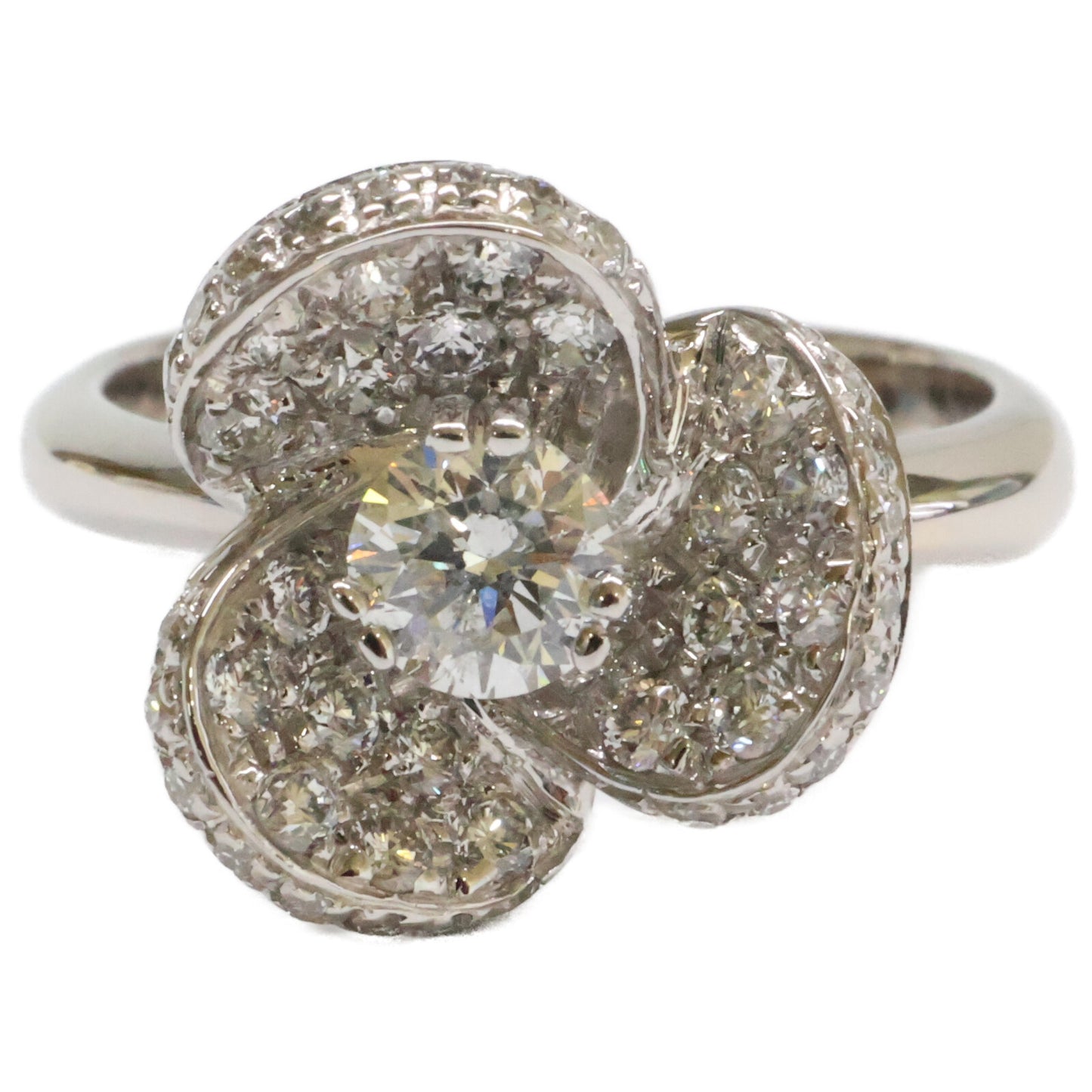 PonteVecchio ポンテヴェキオ 新品仕上げ済み 750 0.326ct 0.53ct ダイヤモンド フラワーモチーフ リング 指輪