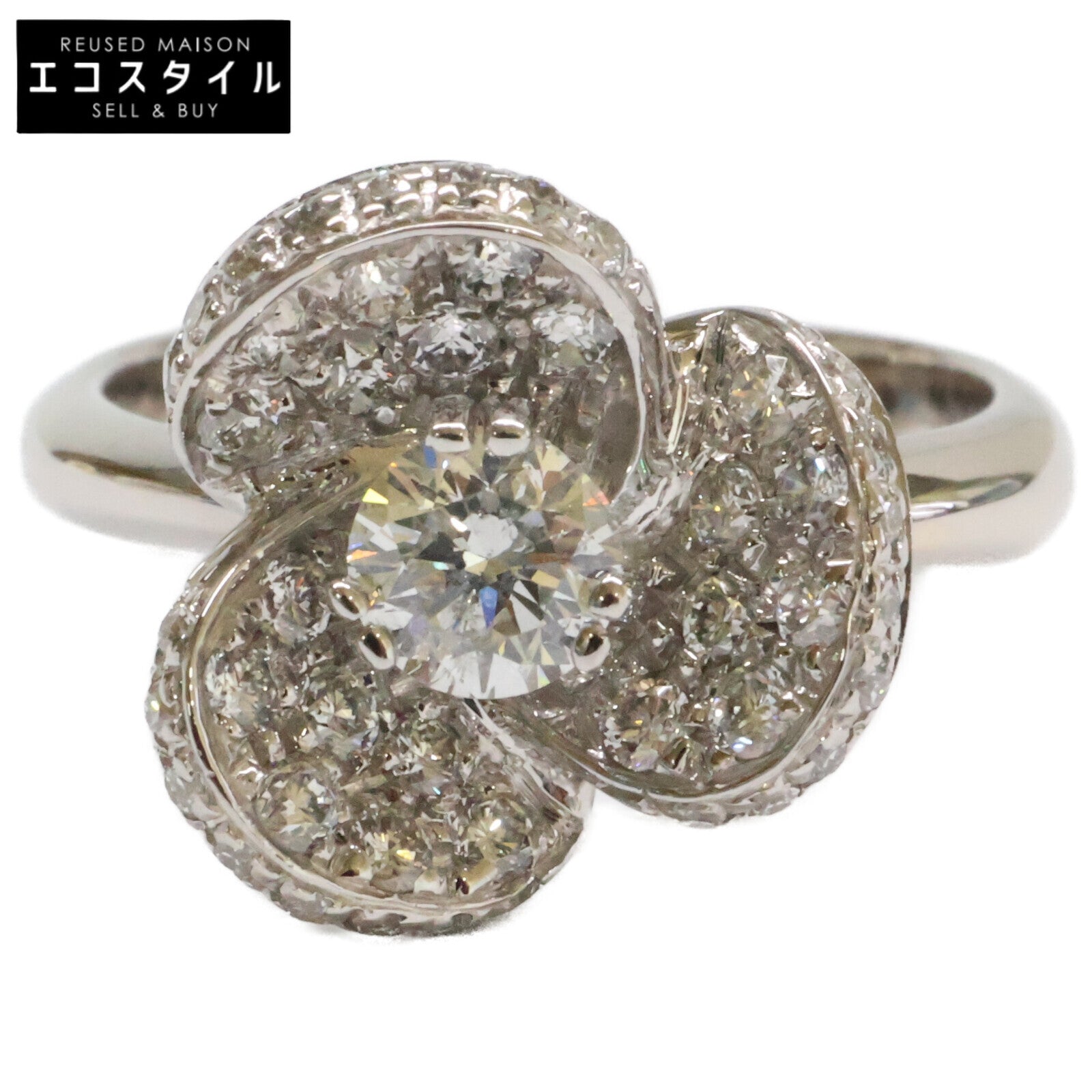 PonteVecchio ポンテヴェキオ 新品仕上げ済み 750 0.326ct 0.53ct ダイヤモンド フラワーモチーフ リング 指輪