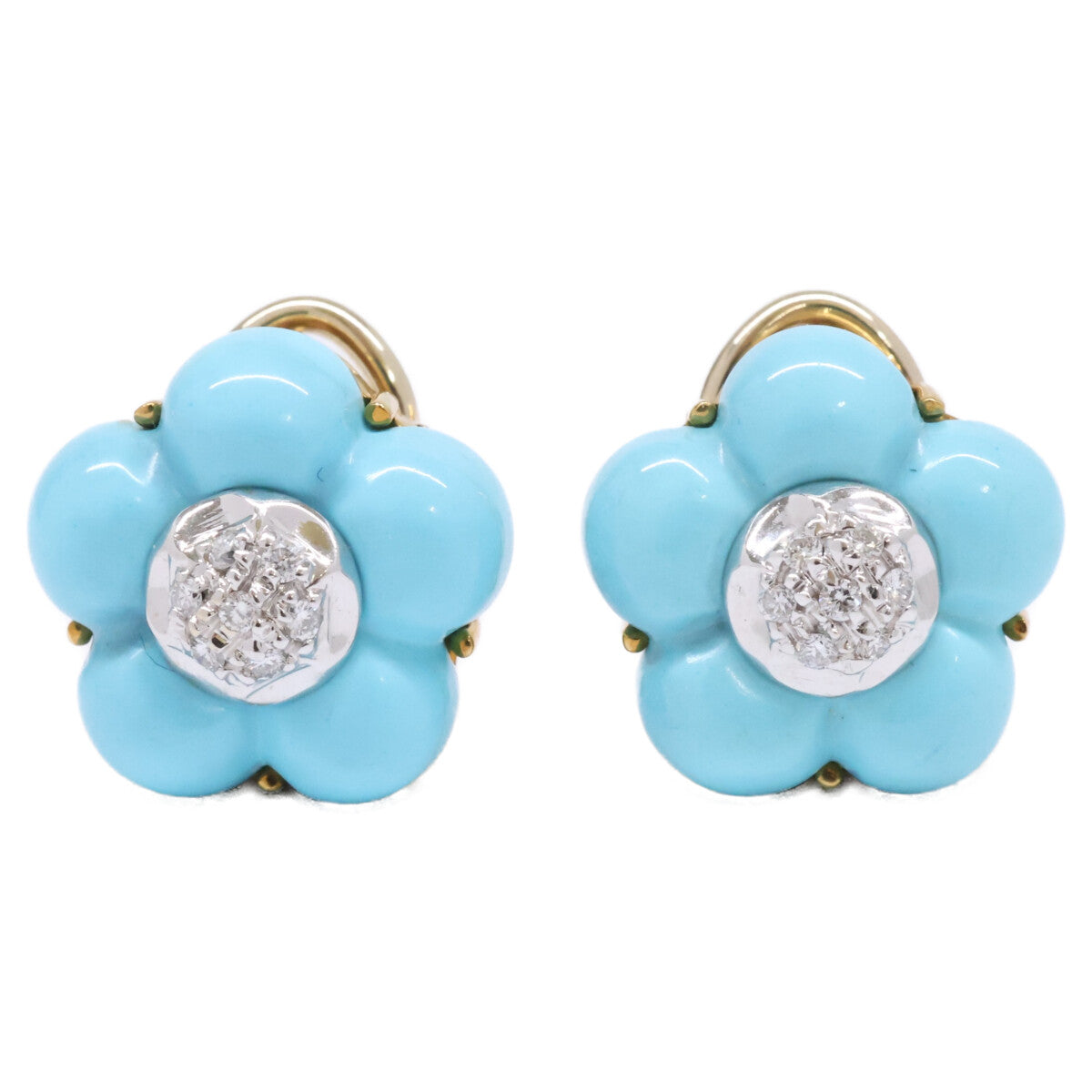 PonteVecchio ポンテヴェキオ 750 D0.14ct ダイヤモンド フラワーモチーフ ピアス