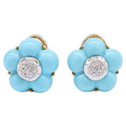 PonteVecchio ポンテヴェキオ 750 D0.14ct ダイヤモンド フラワーモチーフ ピアス