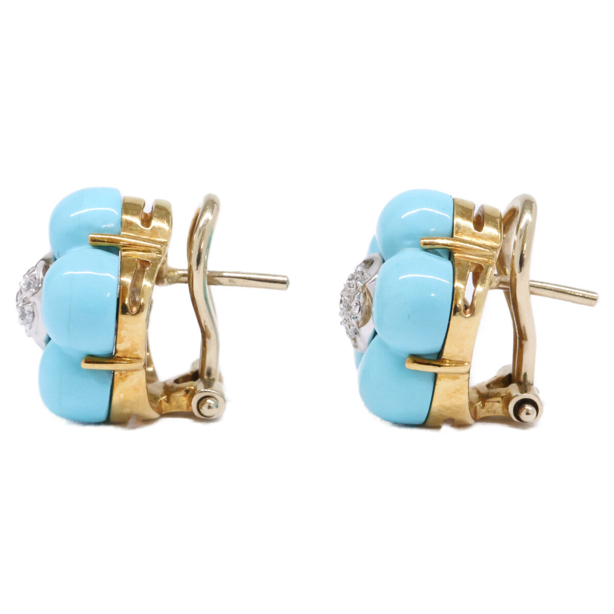 PonteVecchio ポンテヴェキオ 750 D0.14ct ダイヤモンド フラワーモチーフ ピアス