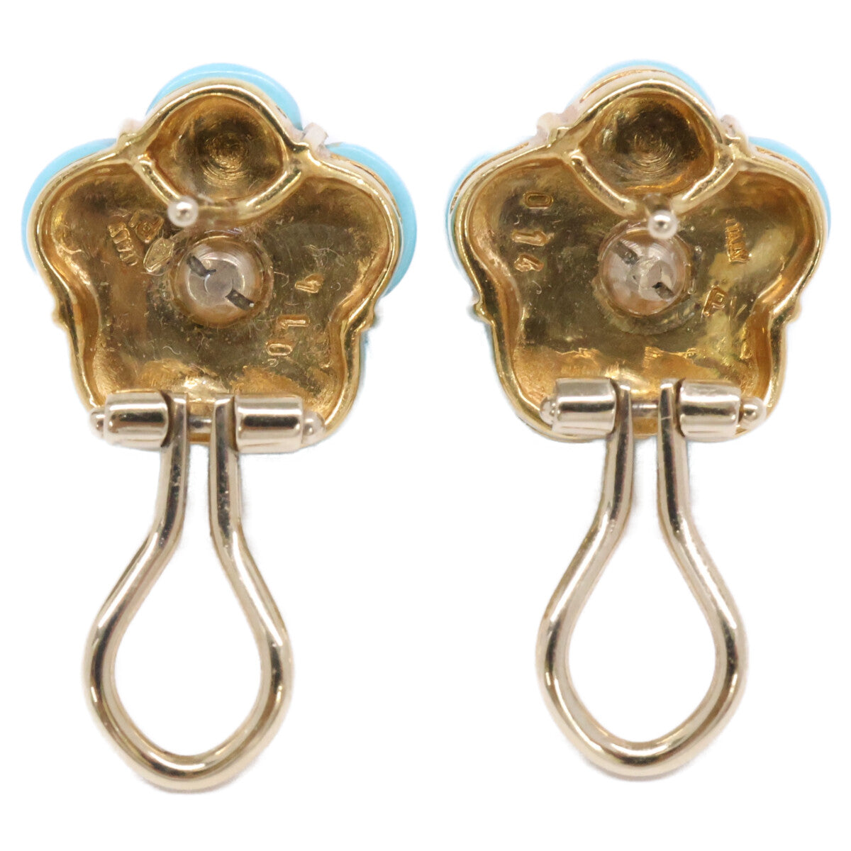 PonteVecchio ポンテヴェキオ 750 D0.14ct ダイヤモンド フラワーモチーフ ピアス