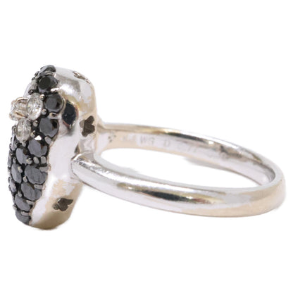 PonteVecchio ポンテヴェキオ K18WG D0.77 0.18ct ハートモチーフ ダイヤモンド/ブラックダイヤモンド リング 指輪
