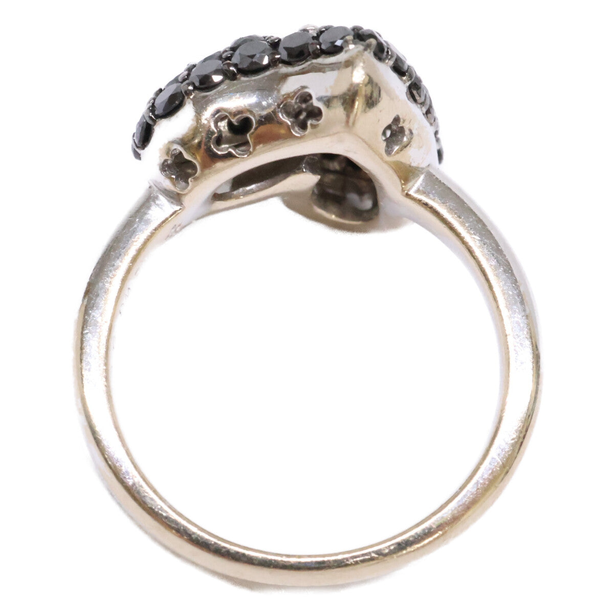 PonteVecchio ポンテヴェキオ K18WG D0.77 0.18ct ハートモチーフ ダイヤモンド/ブラックダイヤモンド リング 指輪