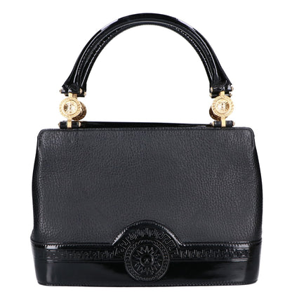 GIANNI VERSACE GIANNI VERSACE Sunburst leather/patent leather handbag