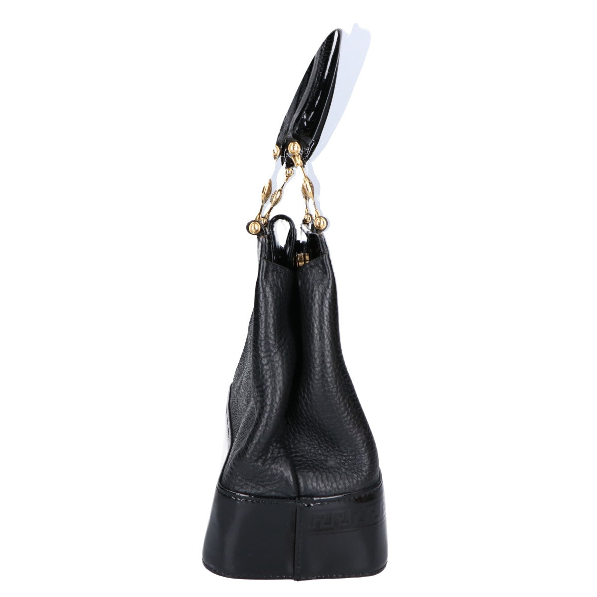 GIANNI VERSACE GIANNI VERSACE Sunburst leather/patent leather handbag
